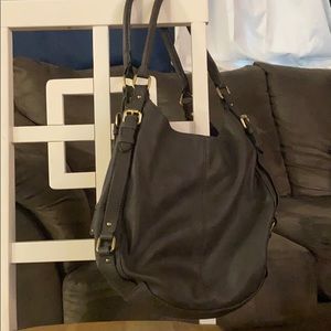 Merona Brand Gray Faux Leather Hobo Bag